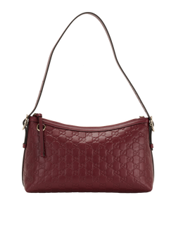 Medium GG Emblem Shoulder Bag, Leather, Burgundy, 498879, DB, 3*